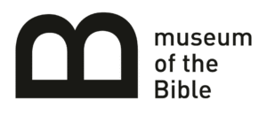 Museum of the Bible logo: bold black 'm' emblem with the text 'museum of the Bible'.